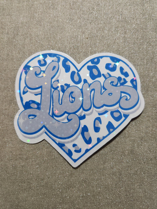 Detroit Lions Heart Sticker