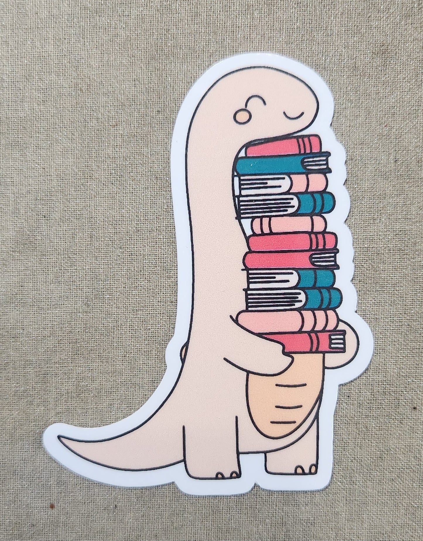 Dinosaur Book Pile Sticker