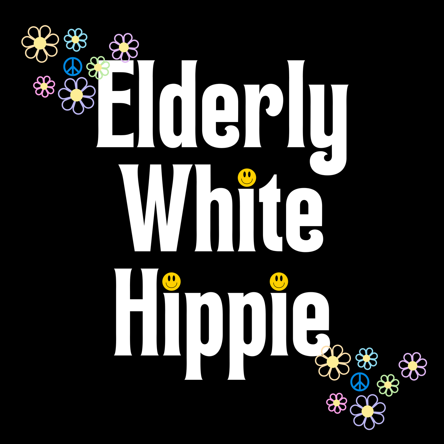 Elderly White Hippie T-Shirt