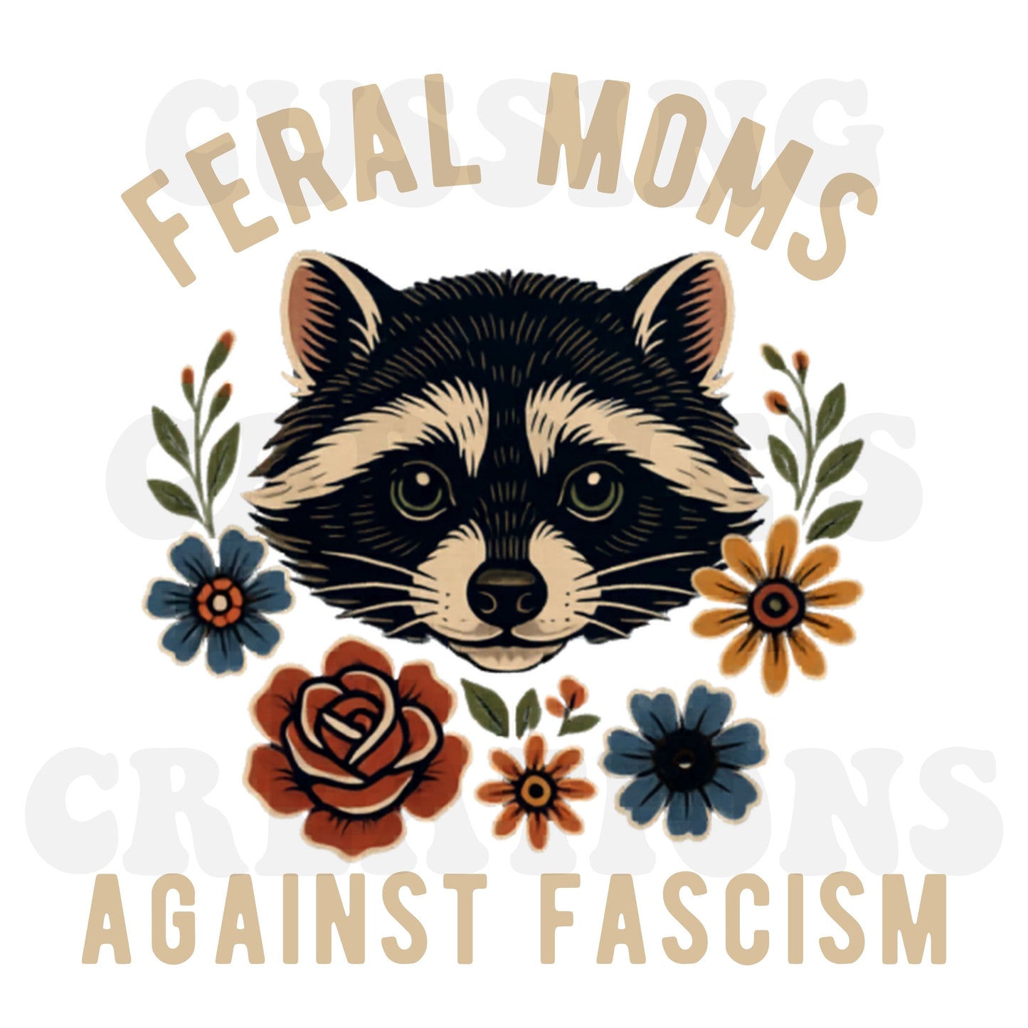 Feral Moms Against Fascism T-Shirt (earth tone)