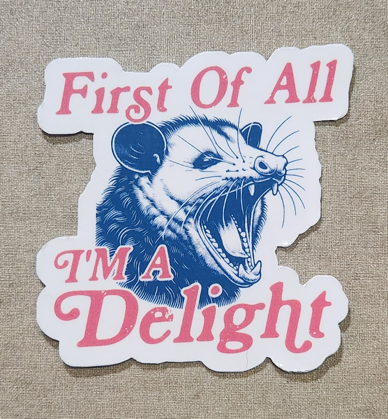 First Out Sticker First of All I'm a Delight Sticker – Cussing Carrie's