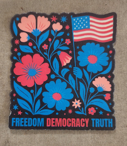 Freedom Democracy Truth Sticker