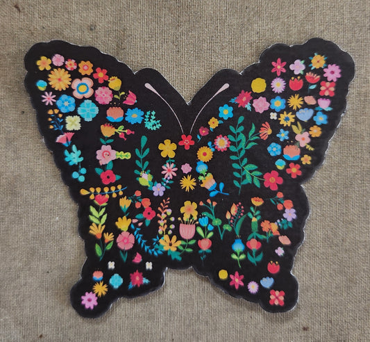 Floral Butterfly Subtle Fuck Trump Sticker