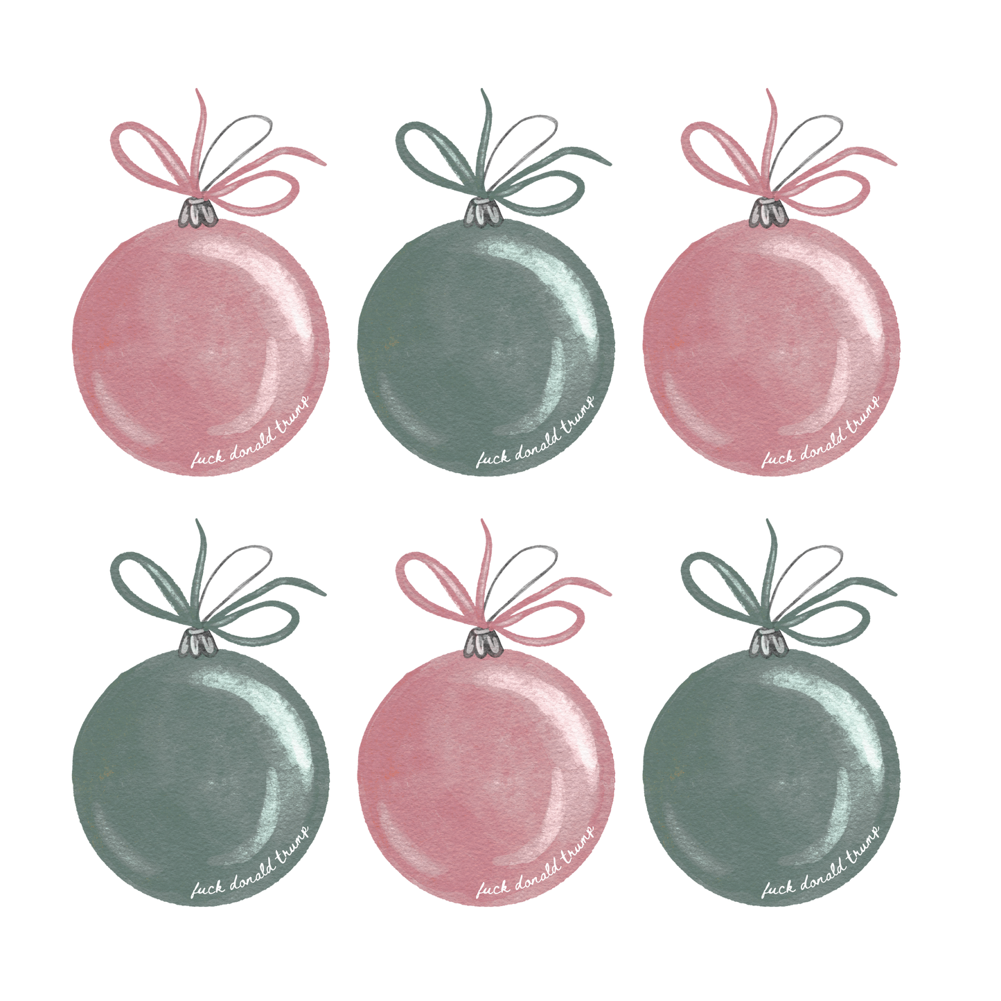 Subtle Fuck Trump Holiday Ornament T-Shirt