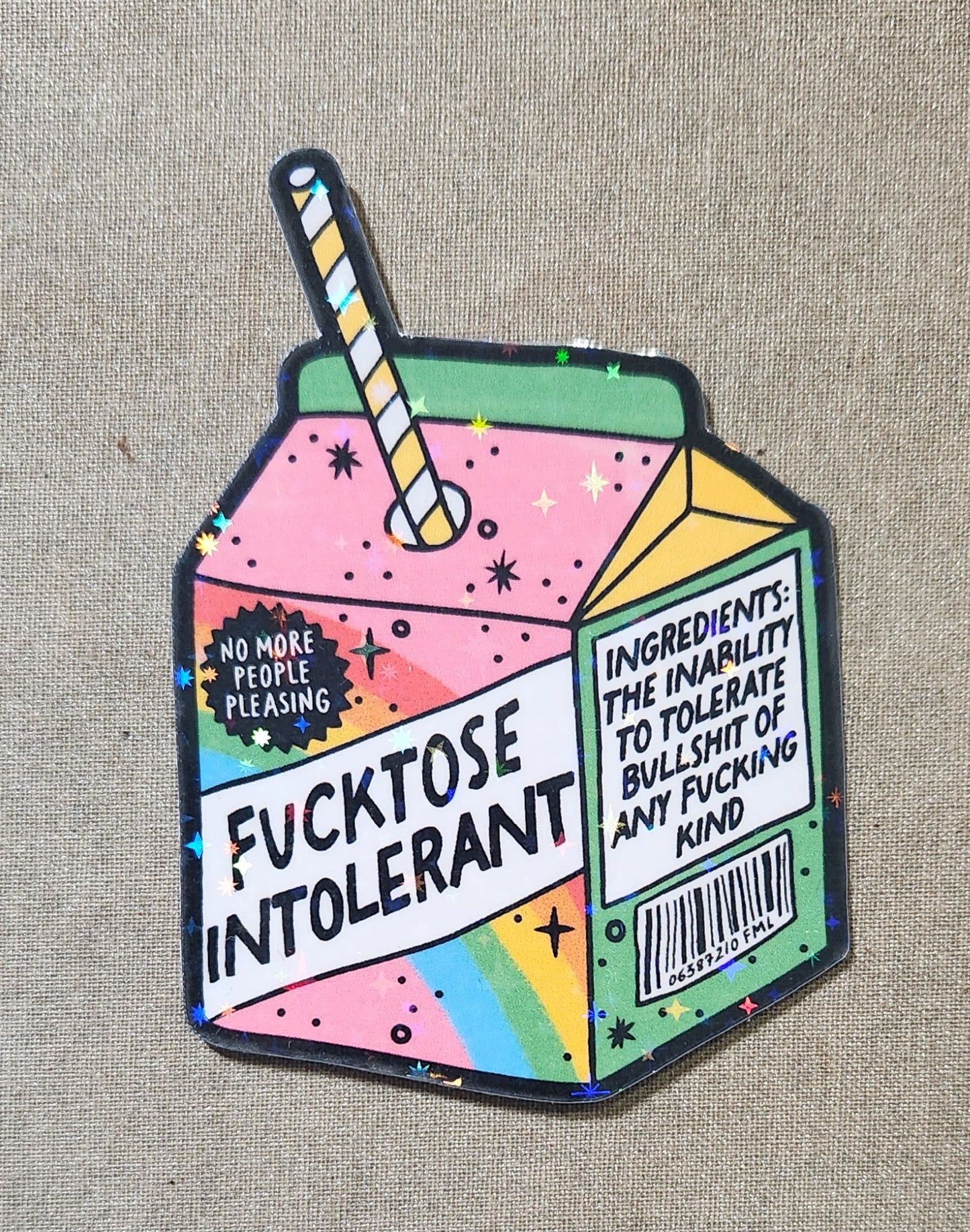 Fucktose Intolerant Sticker