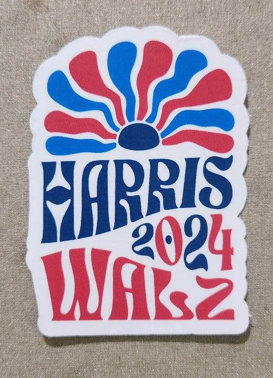 Groovy Harris Walz Sticker