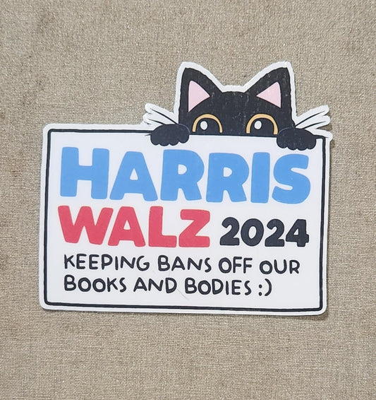 Harris Walz 2024 Keeping Bans Off Our Books And Bodies 2024 Sticker