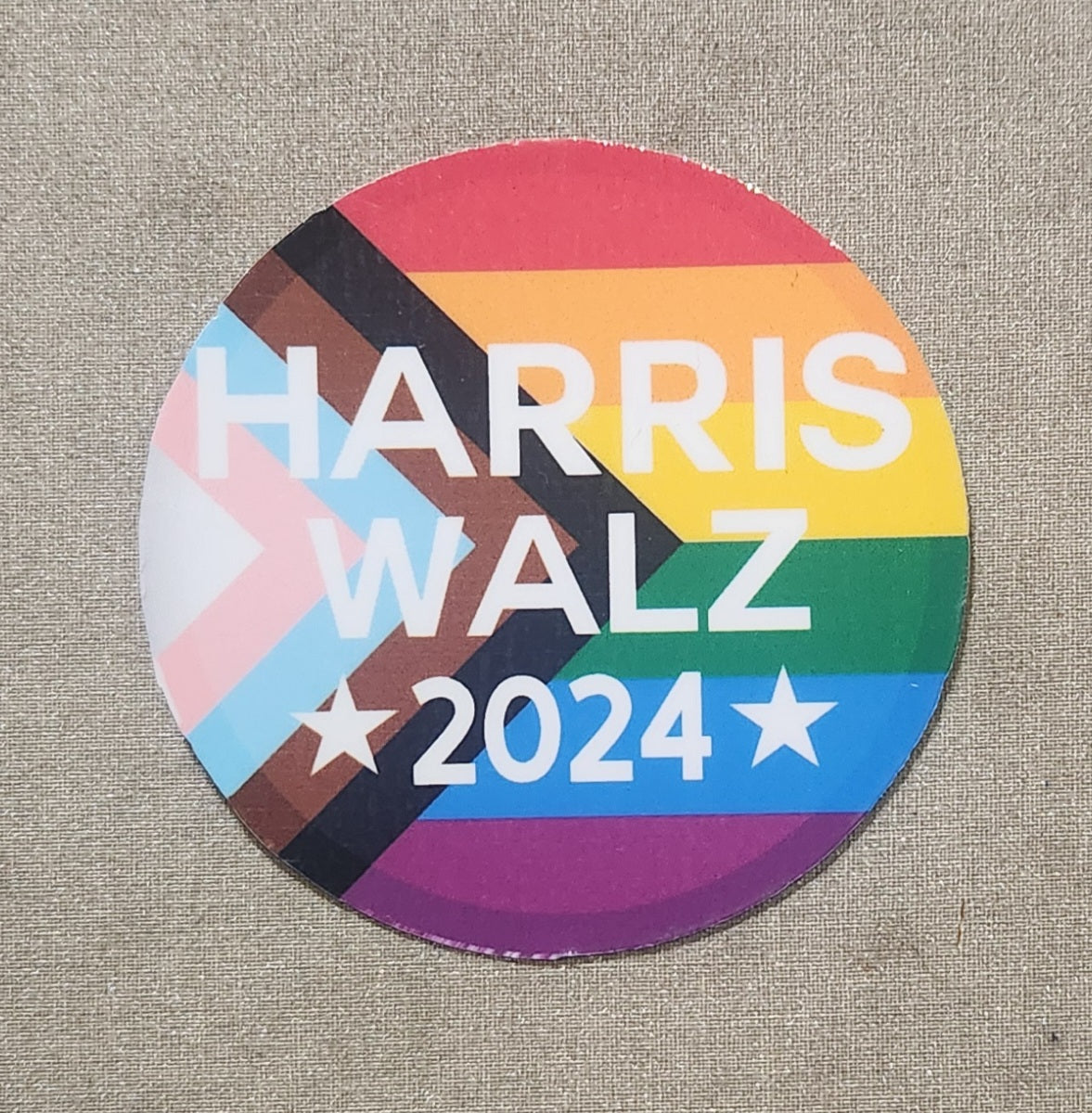 Harris/Walz 2024 Progressive Pride Flag Sticker