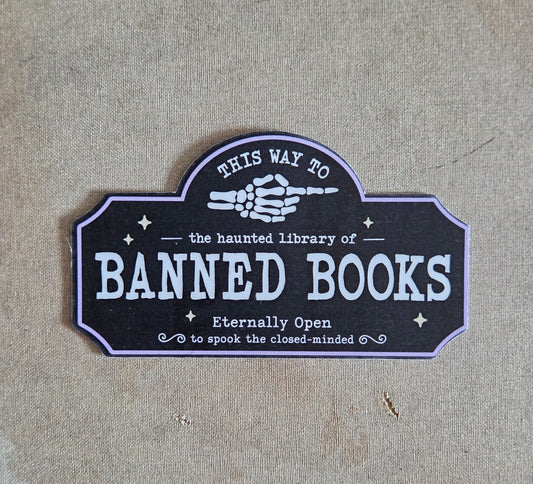 This Way to the Haunted Library of Banned Books Sticker
