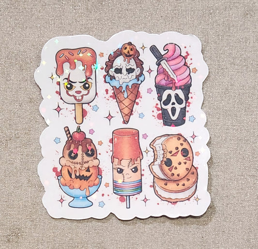 Horror Movie Ice Cream Flavors Sticker