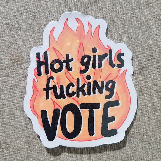 Hot Girls Fucking Vote Sticker