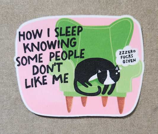 How I Sleep Knowing People Don't Like Me Sticker