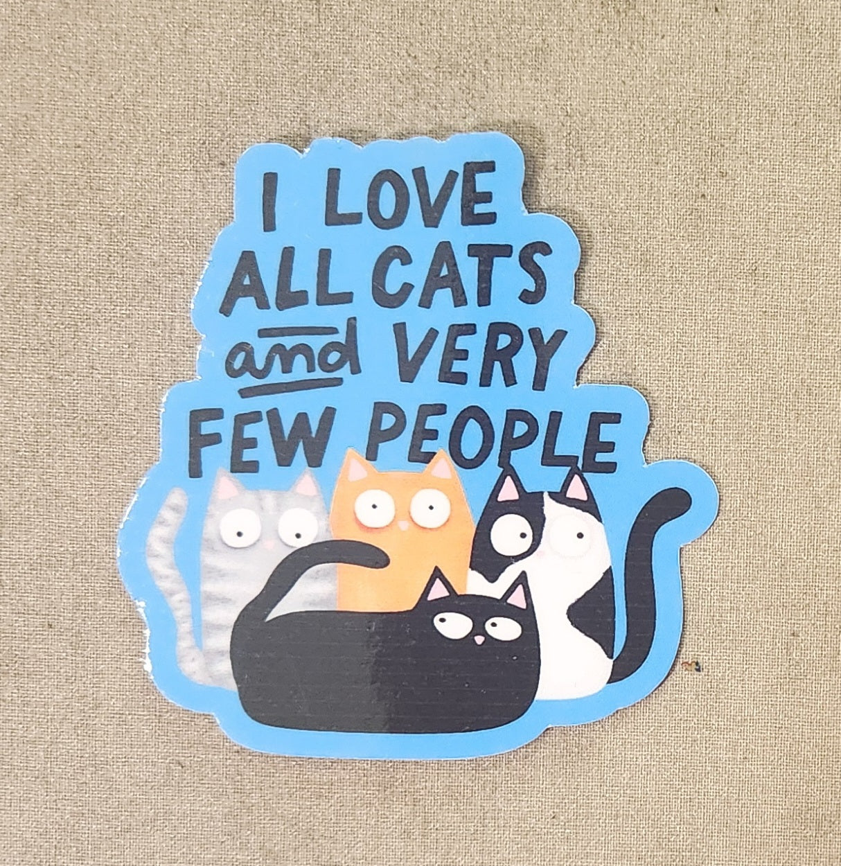 I Love All Cats and Very Few People Sticker