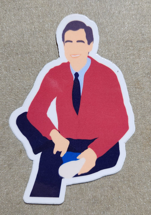 Mr. Rogers Red Cardigan Sweater Sticker