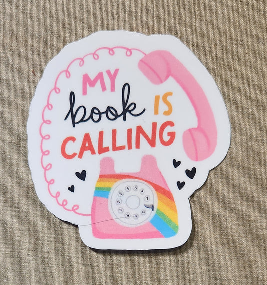 My Book is Calling Sticker