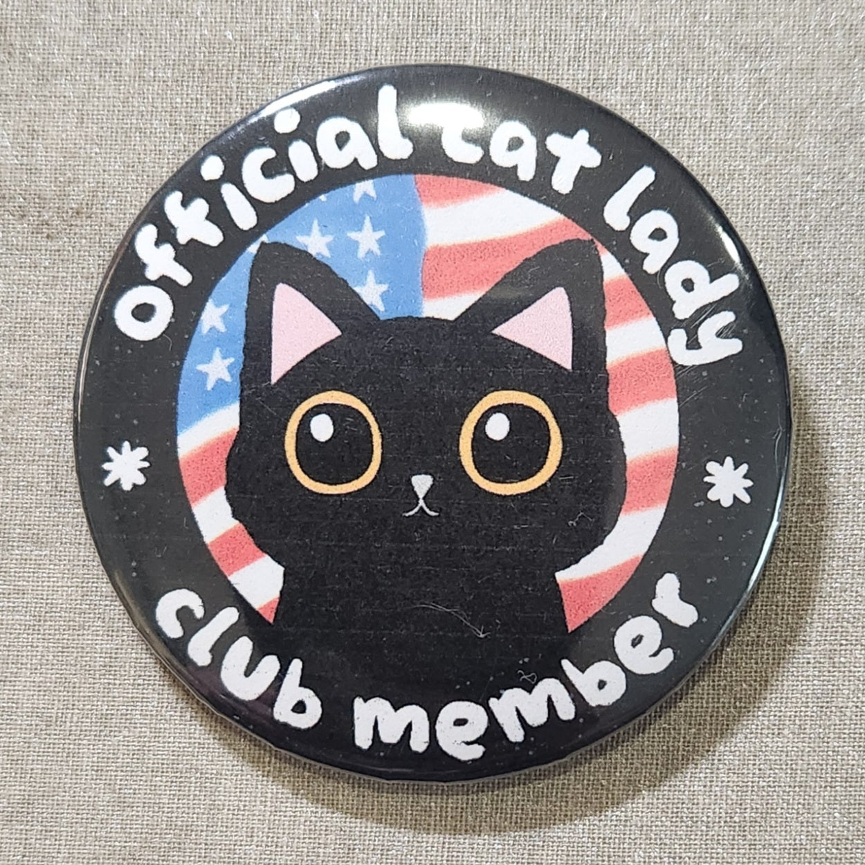 Official Cat Lady Club Member Pinback Button