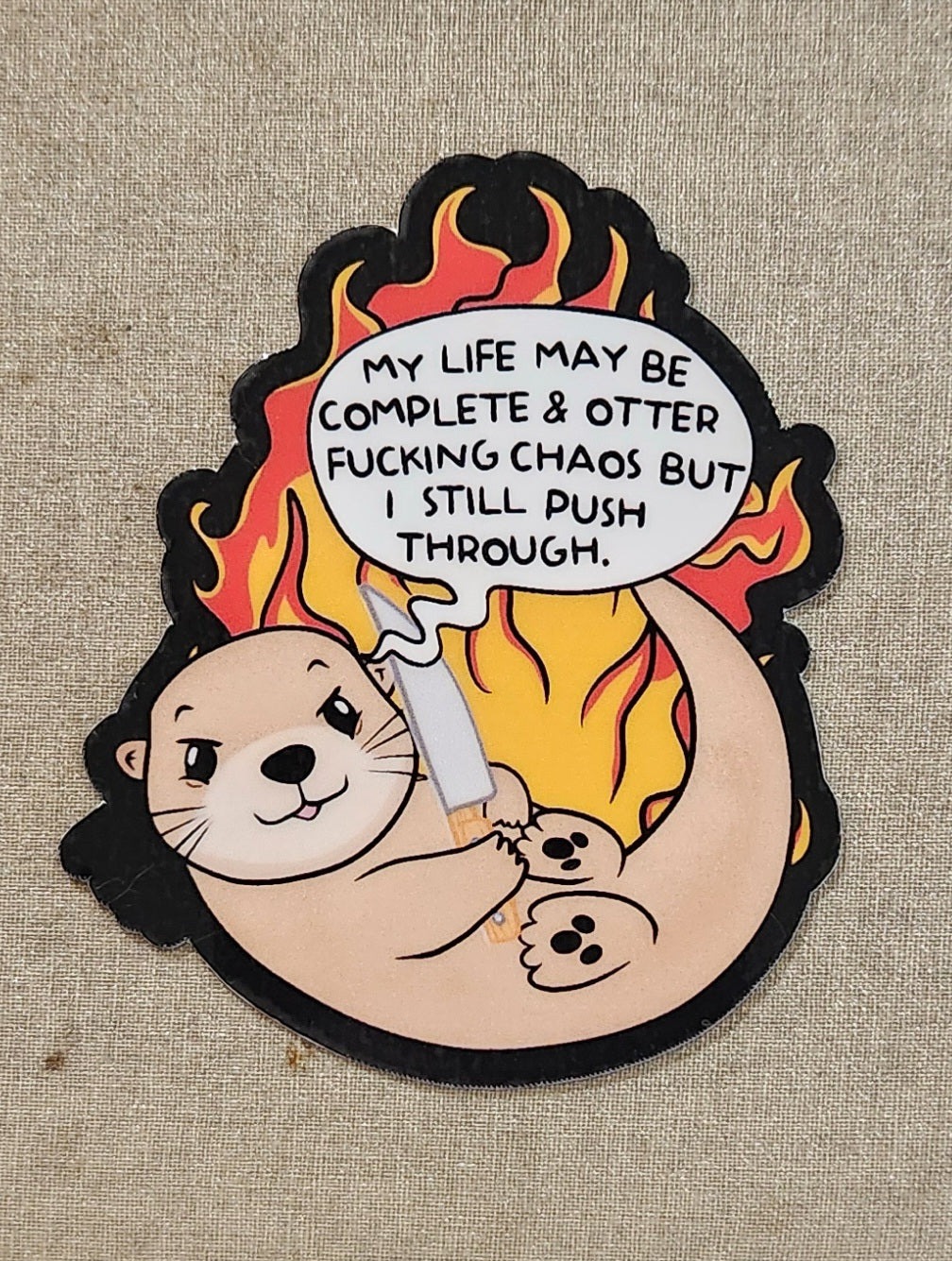 My Life May Be Complete And Otter Fucking Chaos But Still I Push Through Sticker