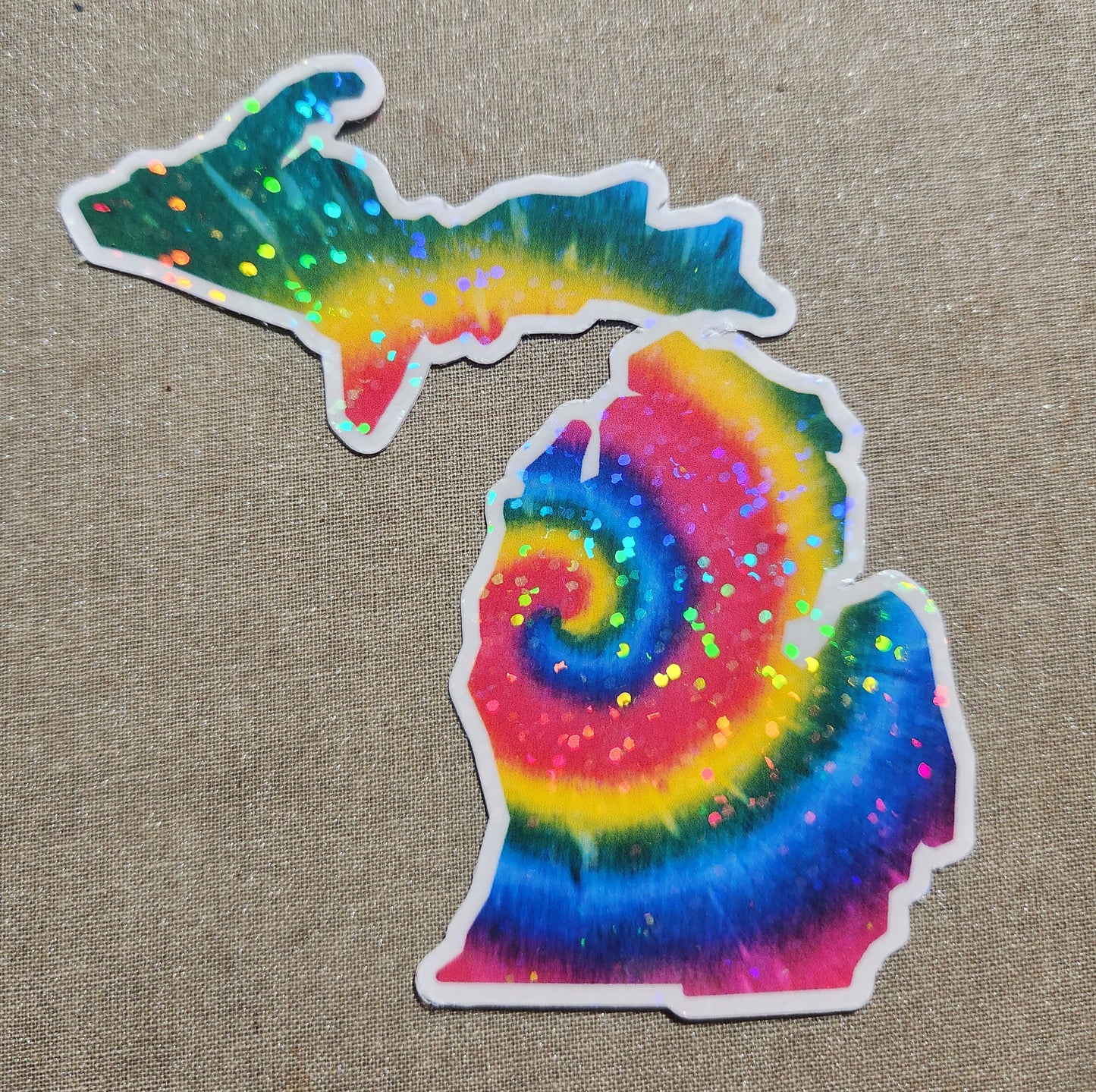 Rainbow Tie Dye Michigan Sticker