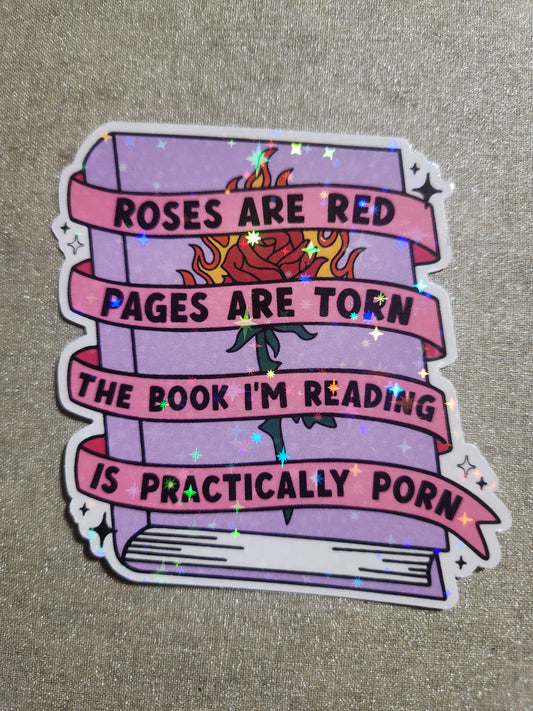 Roses Are Red Pages Are Torn Sticker