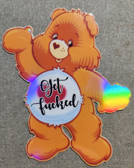 Swear Bear Sticker - Get Fucked