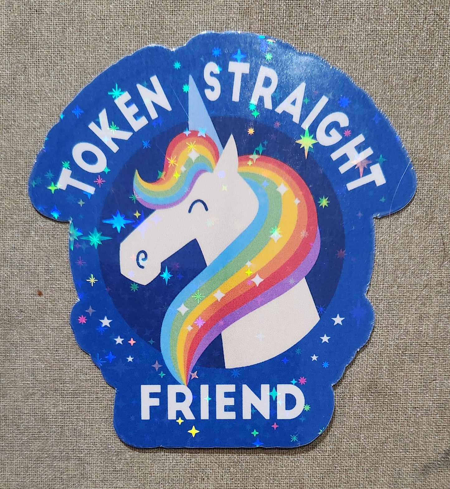 Token Straight Friend Unicorn Sticker