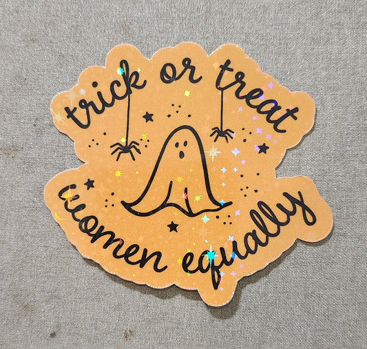 Trick Or Treat Women Equally Sticker