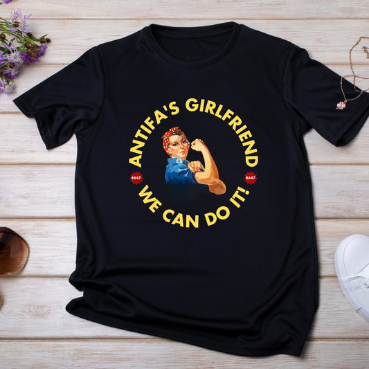 Antifa's Girlfriend T-Shirt (Rosie the Riveter Version)