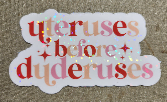 Uteruses Before Duderuses Sticker