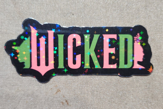 Wicked Pink And Green Logo Sticker