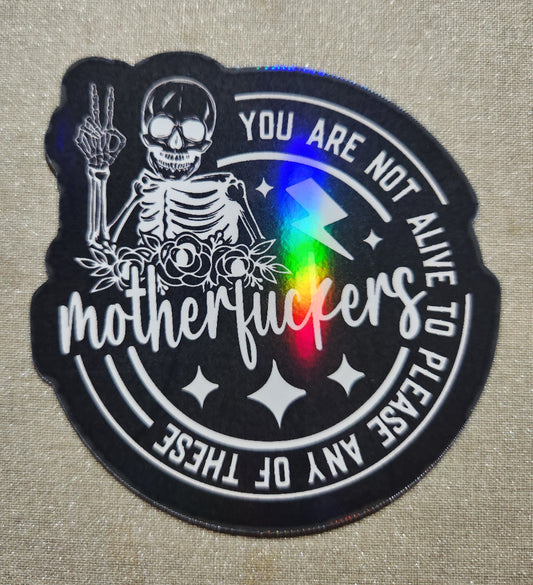 You Are Not Alive To Please Any Of These Motherfuckers Sticker