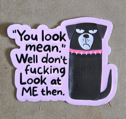 You Look Mean Sticker