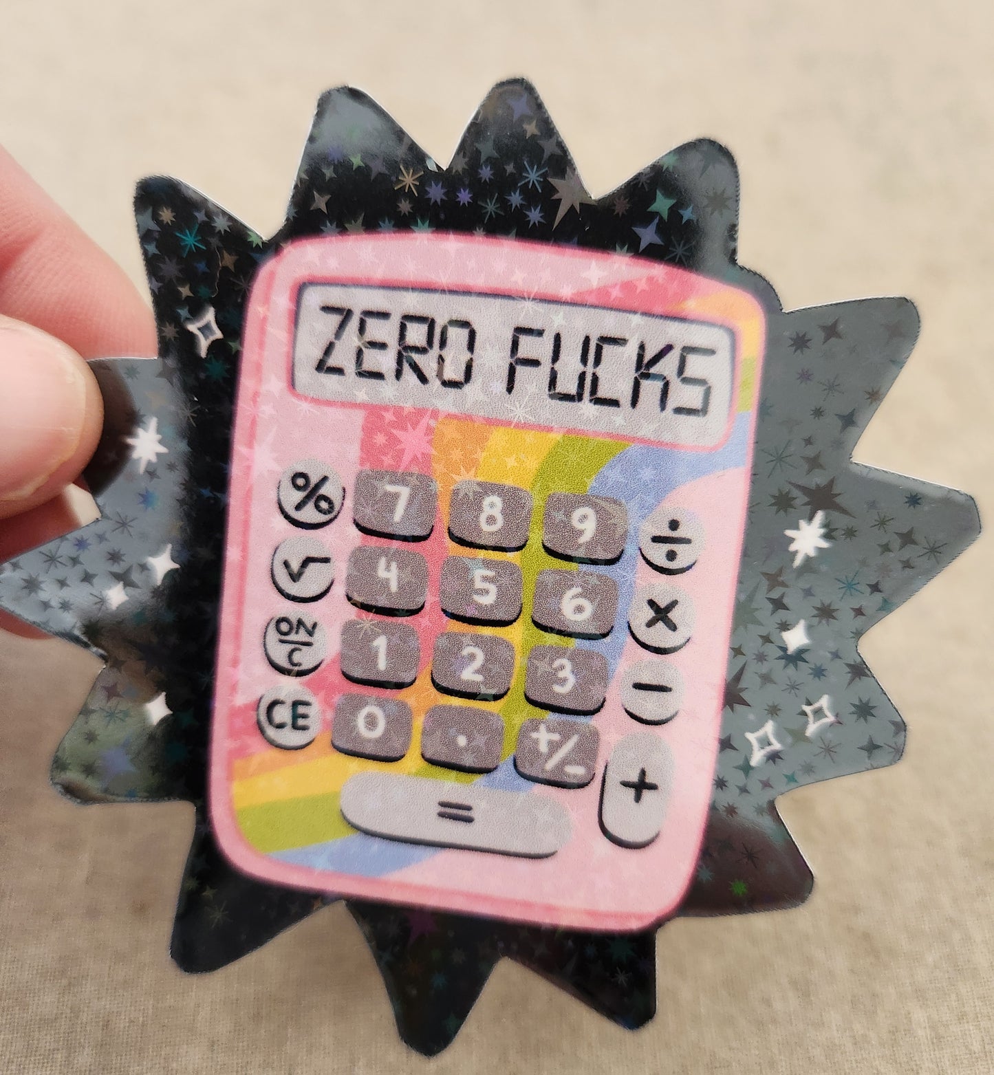 Zero Fucks Calculator Sticker