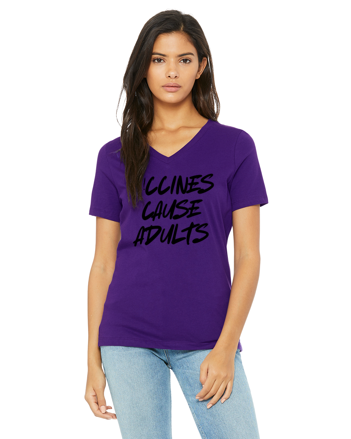 Vaccines Cause Adults T-Shirt (Plain Text Edition)