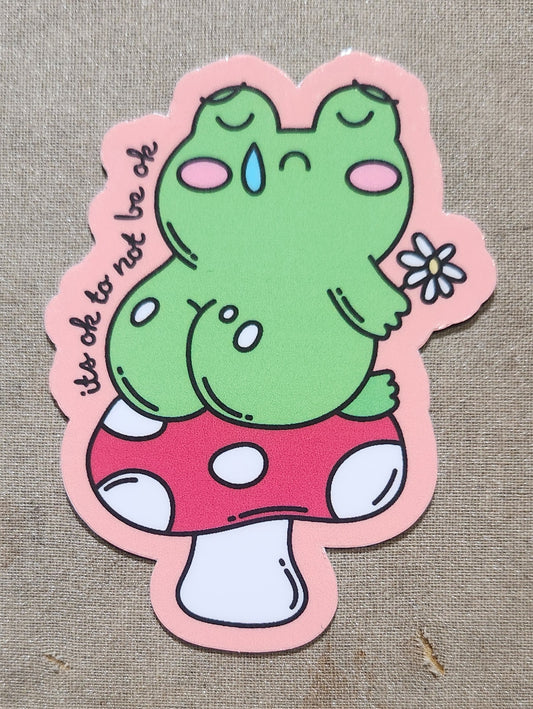 It's OK to Not Be OK Frog Sticker