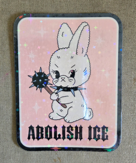 Abolish Ice Stabby Bunny Sticker