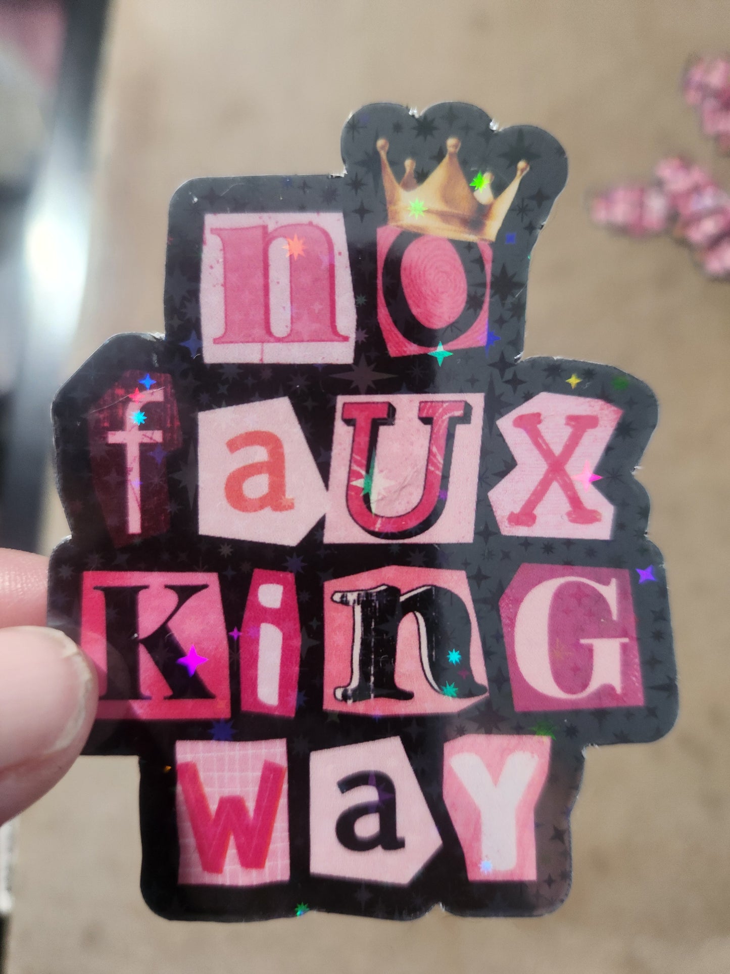 No Faux King Way Sticker