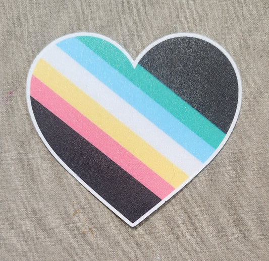 Disability Pride Flag Heart Sticker