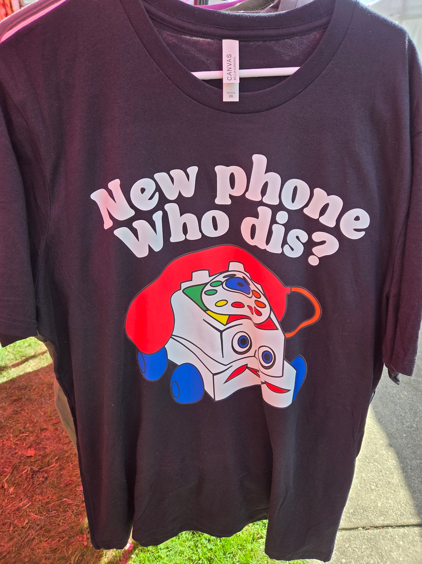 New Phone Who Dis Black T-Shirt Size 2XL
