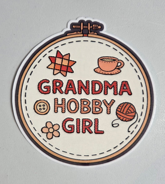 Grandma Hobby Girl Sticker