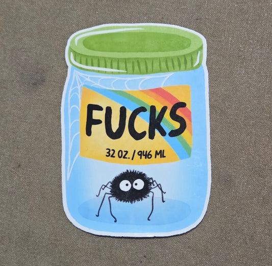 Jar of Fucks Spider Sticker