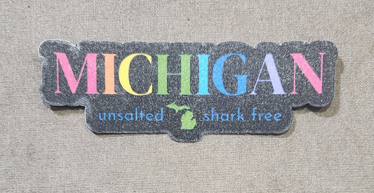 Michigan: Unsalted & Shark Free Sticker