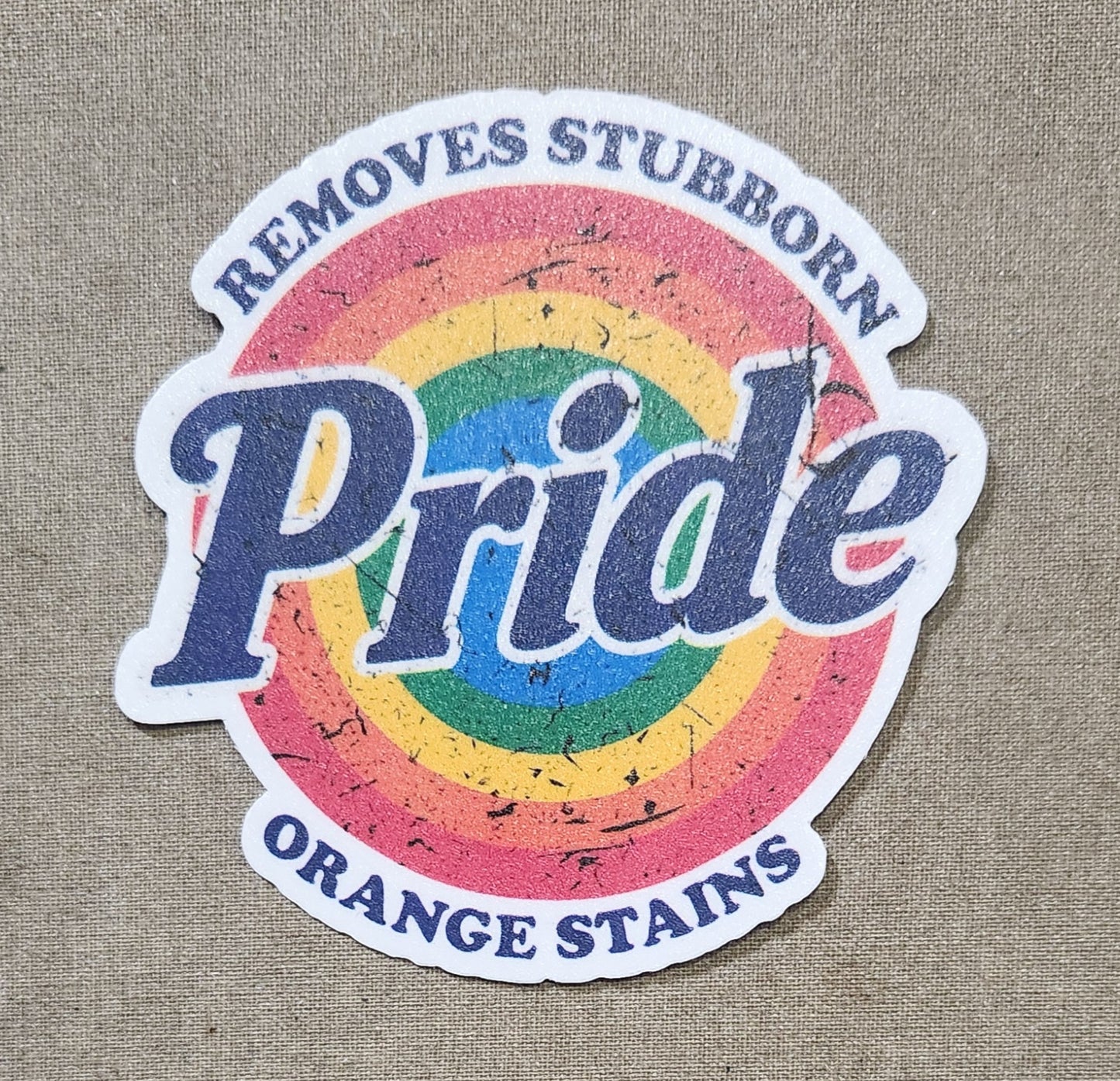 Pride: Removes Stubborn Orange Stains Sticker