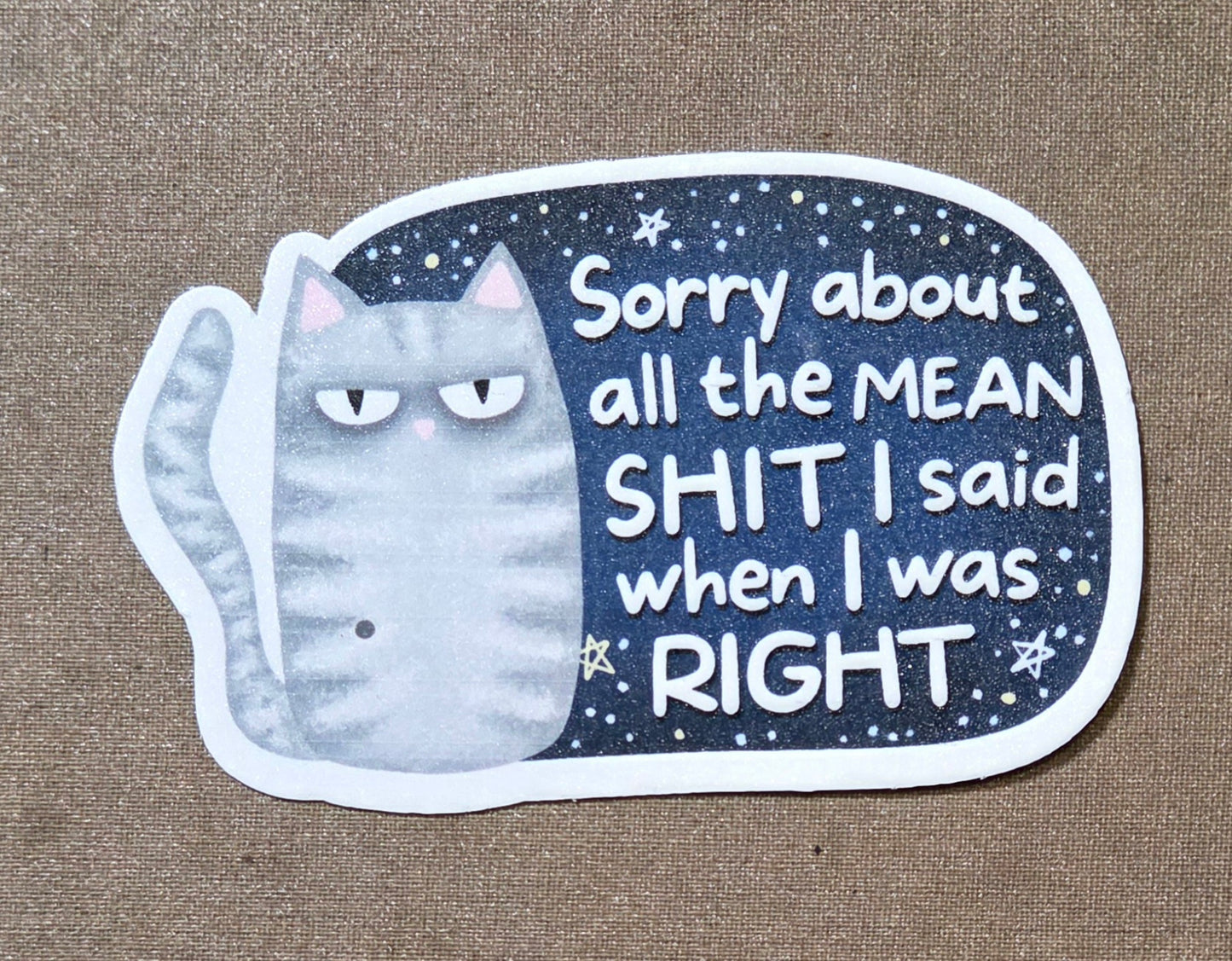 Sorry About All the Mean Shit I Said When I Was Right Sticker