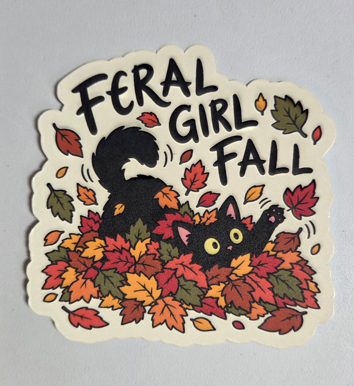 Feral Girl Fall Sticker