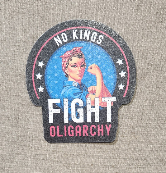 No Kings Fight Oligarchy Sticker