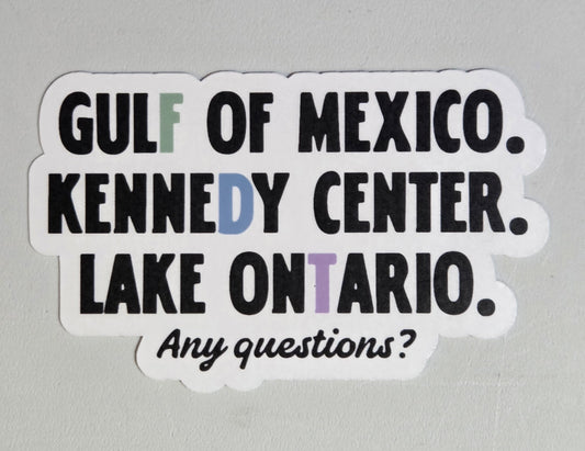 Gulf of Mexico/Kennedy Center/Lake Ontario Subtle FDT Sticker