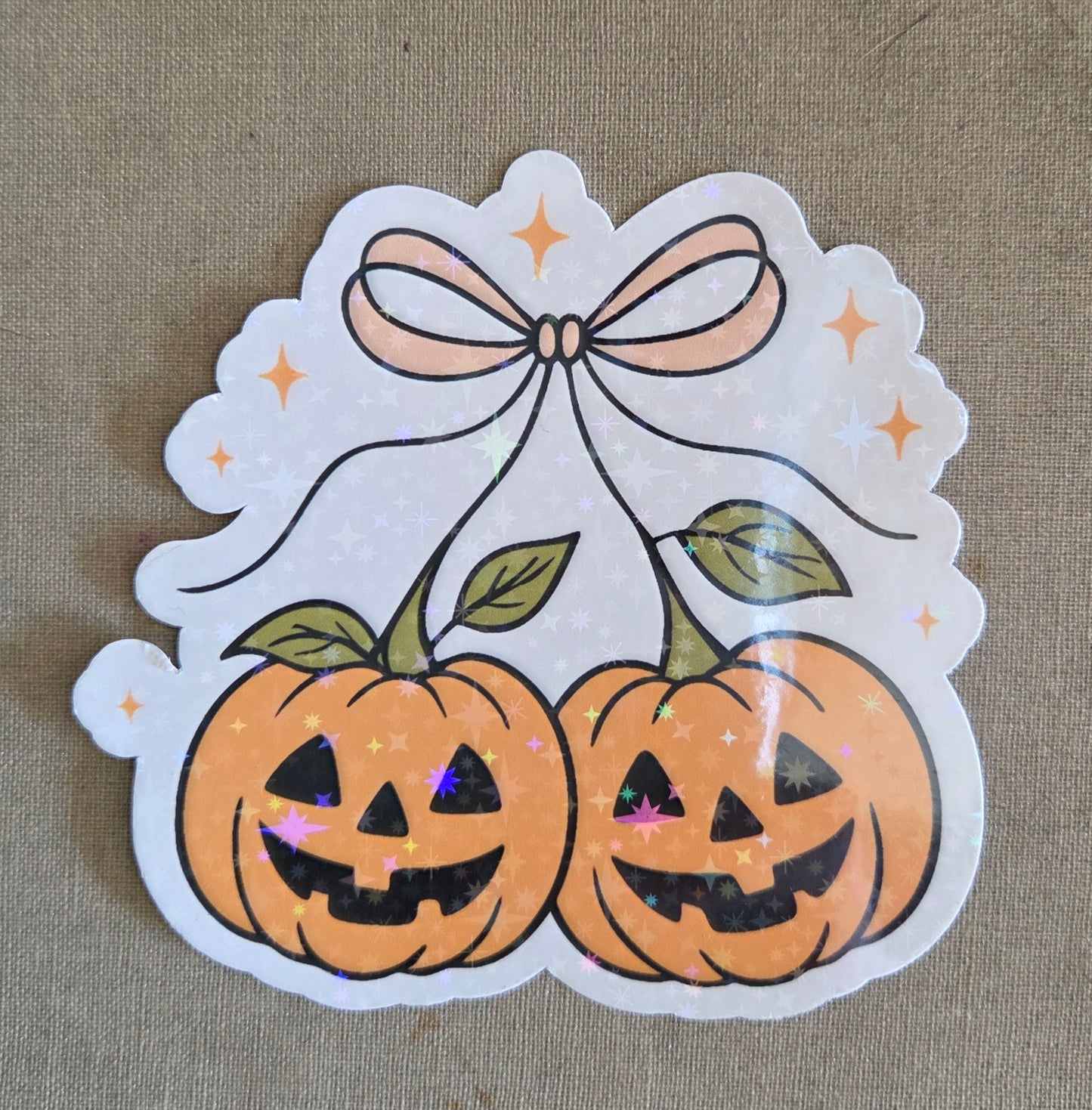 Pumpkin Coquette Bow Sticker