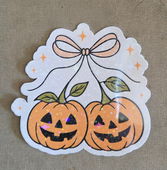 Pumpkin Coquette Bow Sticker