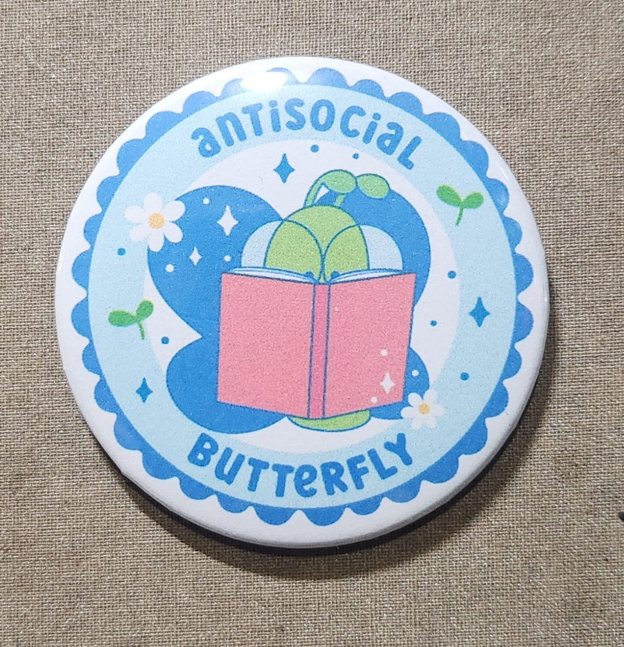Antisocial Butterfly Pinback Button
