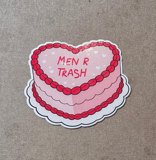 Men R Trash Cake Sticker